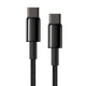 Кабель для швидкої зарядки BASEUS Tungsten Gold Type-C до Type-C |2m, 100W, 5A| Black - зображення 2