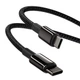 Кабель для швидкої зарядки BASEUS Tungsten Gold Type-C до Type-C |2m, 100W, 5A| Black - зображення 4