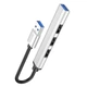Адаптер переходник USB-Хаб Hoco HB26 4 in 1 (Type-C to 1хUSB3.0 + 3хUSB2.0) silver - изображение 2