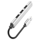 Адаптер переходник USB-Хаб Hoco HB26 4 in 1 (Type-C to 1хUSB3.0 + 3хUSB2.0) silver - изображение 3