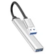 Адаптер переходник USB-Хаб Hoco HB26 4 in 1 (Type-C to 1хUSB3.0 + 3хUSB2.0) silver - изображение 4
