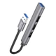 Адаптер переходник USB-Хаб Hoco HB26 4 in 1 (Type-C to 1хUSB3.0 + 3хUSB2.0) dark grey - изображение 4
