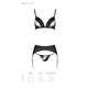 Комплект из эко-кожи Passion MILEY SET L/XL, black, трусики, бюстгальтер, пояс для чулок - изображение 5
