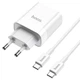 Сетевое зарядное устройство Hoco C80A Rapido PD20W+QC3.0 charger set (Type-C to Type-C cable) White - изображение 3