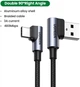 Кабель Ugreen US176 Angled USB 2.0 to Angled USB Type-C Cable Nickel Plating Aluminum Shell 3A 2 м Black (UGR-20857) - изображение 3