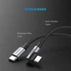 Кабель Ugreen US255 USB Type-C to Angled USB Type-C 60W Round Cable Aluminum Shell Nickel Plating 3A 3 м Black/Gray (UGR-80714) - изображение 6