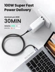 Кабель Ugreen US316 USB Type-C to USB Type-C 100W Fast Charge Cable Aluminum Case with Braided 3 м Black (UGR-90120) - изображение 4