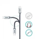 Кабель Choetech USB Type-C - USB Type-C (M/M), 1.8 м, Grey (XCC-1002) - зображення 2