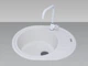 Кухонная мойка из гранита ADAMANT OVUM 62*50 см белый - изображение 2