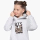 Детский худи БТС (BTS) Светло-серый меланж (9298-3275) 164 см - изображение 1