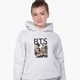 Детский худи БТС (BTS) Светло-серый меланж (9298-3275) 164 см - изображение 2