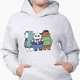 Детский худи Вся правда о медведях (We Bare Bears) Светло-серый меланж (9298-2898) 116 см - изображение 3