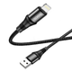 Кабель HOCO Lightning Excellent fast charging data cable X50 для телефонів і планшетів 1m 2.4A Black - зображення 2