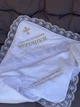 Крижма для хрещення з вишивкою іменна (БУДЬ-ЯКЕ ІМ'Я) молочна 95х95 см - изображение 2