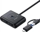 USB-хаб Ugreen CR113 USB 3.0 with USB Type-C Plug 4 Ports HUB 1 м Black (40850) - зображення 1