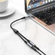 Кабель перехідник mini jack 3,5 mm на виходи навушників та мікрофон Hoco 2in1 audio adapter. Grey - зображення 3