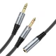 Кабель переходник dual mini jack 3,5 mm на выходы наушников c микрофон Hoco 2in1 audio adapter - изображение 2