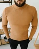 Базовый мужской бежевый гольф размер 2XL в рубчик - изображение 1