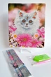 Алмазная мозаика детская Котенок в цветах 21x25 см - изображение 2