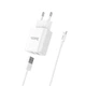 Сетевое зарядное устройство Hoco Victoria C62A 2 х USB, 5В, 2.1A, огнестойкий PC, Белый - изображение 1