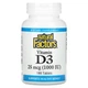 Витамин D Natural Factors Vitamin D3 1000 IU 25 mcg 180 Tabs - изображение 1