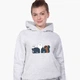 Детский худи Вся правда о медведях (We Bare Bears) Светло-серый меланж (9298-2895) 152 см - изображение 2