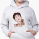 Детский худи Ким Намджун БТС (Kim Nam Joon BTS) Светло-серый меланж (9298-3261) 140 см - изображение 3