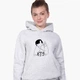 Детский худи Чон Джонгук БТС (Jungkook BTS) Светло-серый меланж (9298-3277) 128 см - изображение 2