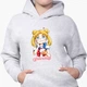 Детский худи Сейлор Мун (Sailor Moon) Светло-серый меланж (9298-2917) 128 см - изображение 3