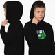 Детский худи Амонг Ас Зеленый (Among Us Green) Черный (9298-2592-10) 164 см - изображение 2