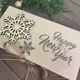 Gift box Craft winter деревяная снежинка Рождественская открытка с конвертом внутри - изображение 3