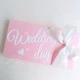 Gift box Wedding day рожевий з білим бантом Оригінальні конверти для грошей на весілля. Ручна робота - зображення 1