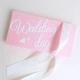 Gift box Wedding day рожевий з білим бантом Оригінальні конверти для грошей на весілля. Ручна робота - зображення 3