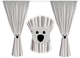 Штори для дитячої кімнати Eseli Gray Koala 145 х 160 см (12575503461) сірий, 2шт - изображение 1