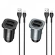 Адаптер автомобильный HOCO Lightning Cable Wise road dual port car charger set NZ4 |2USB, 4.8A| black - изображение 2