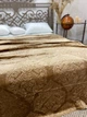 Плед вілюровий однотонний Сasablanket з візерунком на велике ліжко 200х230см Бєжевий - зображення 2