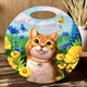 Дерев'яна дошка "Рудий котик" кругла Ubumblebees 0,3х24х24 см 000246695 - зображення 2