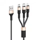 Кабель для телефона 3в1 Hoco Combo Micro USB / Lightning / Type-C Xpress One Pull Three Charging Cable X26 Быстрая зарядка |1m, 2A| Black/Gold - изображение 2