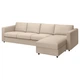 Диван 4-місний IKEA VIMLE з шезлонгом Hallarp бежевий (493.995.07) - зображення 1