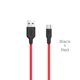 Кабель HOCO X21 USB для Type-C 2A, 1m, silicone, TPE connectors, Black+Red - зображення 2