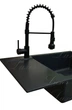 Гранитная кухонная мойка Luxor Maienblute BK 78 x 50 + сифон, перелив, горловина в комплекте черный - изображение 3