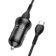 Зарядне автомобільне HOCO NZ5 Smooth road (PD 30W) (1USB/QC3.0/5A/30W) Type-C-Type-C Чорний - изображение 3