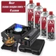 Портативная туристическая газовая плита с пьезоподжигом Happy Home BDZ-155-A c пластиковым кейсом и адаптер под балон + ПОДАРУНОК 4 БАЛОНА - изображение 1