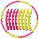 Обруч для похудения массажный разборной Хула Хуп Hula Hoop SPORT HOOP Zelart 1,5 кг 8 секций d-94 см розовый-лимонный JS-6013 - изображение 1