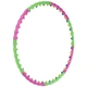 Обруч для похудения массажный разборной Хула Хуп Hula Hoop DOUBLE GRACE MAGNETIC 1.5 кг 8 секций d-93 см салатовый-розовый JS-6005 - изображение 3
