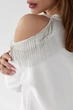 Женская кофта oversize с вырезами на плечах Lurex Молочный One Size (8023-2) - изображение 4