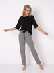 Piżama (t-shirt + spodnie) Aruelle Beth pajama long S Black/Grey (5904541433325) - obraz 1