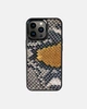 Чохол Kartell з сіро-жовтої шкіри пітона з дрібними лусочками для iPhone 13 Pro - зображення 1
