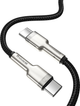 Kabel Baseus Cafule Metal Type-C do Type-C 100W 1 m Czarny (CATJK-C01) - obraz 3