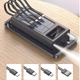 Power Bank на солнечной батарее Kamry 30000 mAh с индикатором, двойным фонариком, 2хUSB и встроенные кабеля MicroUSB/Lightning/Type-C/USB Черный - изображение 7